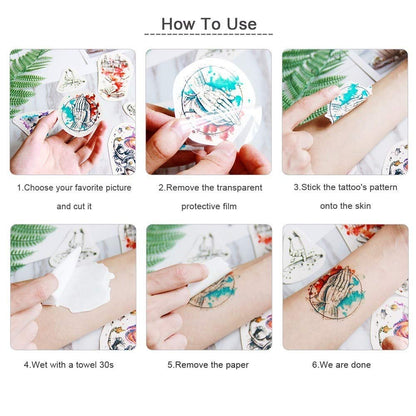 Arjoos | Temporary Tattoos (Set of 1 Booklets) for All Age Group | Cute Style | 200+ Tattoo Designs | Body Art Stickers for Fun Party | Kids Birthday Return Gifts