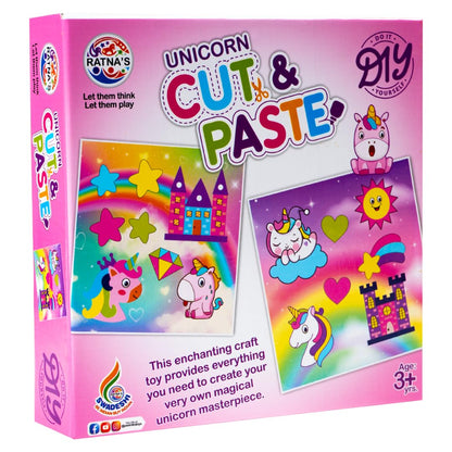 Arjoos | Unicorn Cut & Paste Art & Craft DIY Kit Preschool Activity for Kids & Todllers | Birthday Gifts for Kids - Pack of 1 - ( Ages - 3+ )