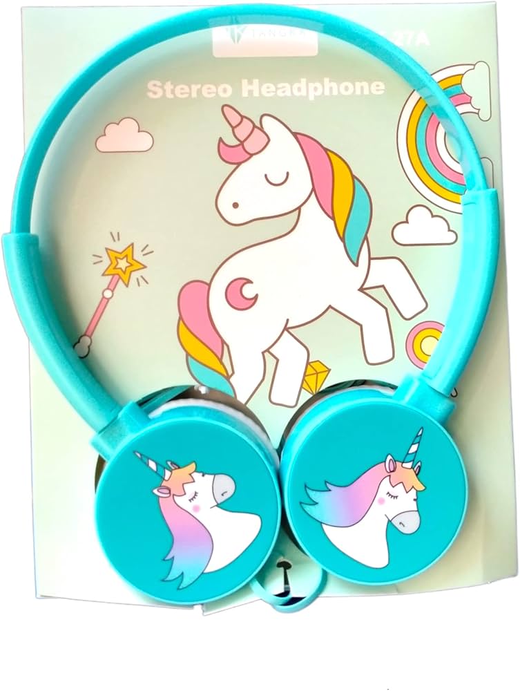 Arjoos | Trendy Unicorn Kids Headphones for Girls Kids Teens | Wired Headphones for Kids with Comfortable Headband | 3.5mm Jack and Over The Ear Headset Mic for School Online Classes and Best Gift Item | Multi-Colour variant