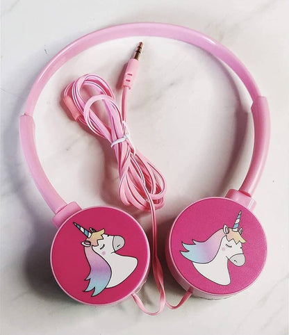 Arjoos | Trendy Unicorn Kids Headphones for Girls Kids Teens | Wired Headphones for Kids with Comfortable Headband | 3.5mm Jack and Over The Ear Headset Mic for School Online Classes and Best Gift Item | Multi-Colour variant