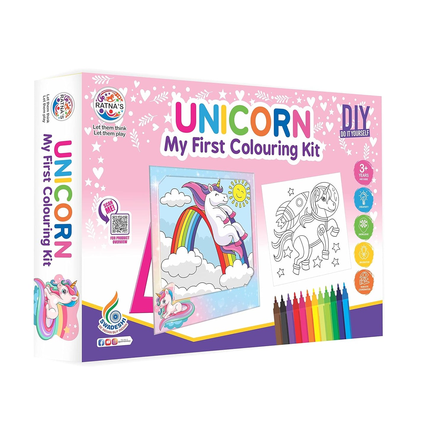 Arjoos | Unicorn My First Colouring Kit | DIY Activity Kit , 24 colouring sheets | Birthday Gifts for Kids  - Age - 3+Years