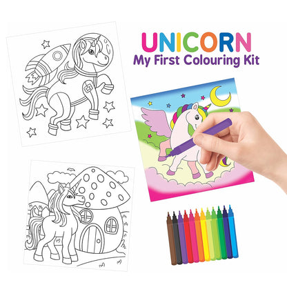 Arjoos | Unicorn My First Colouring Kit | DIY Activity Kit , 24 colouring sheets | Birthday Gifts for Kids  - Age - 3+Years