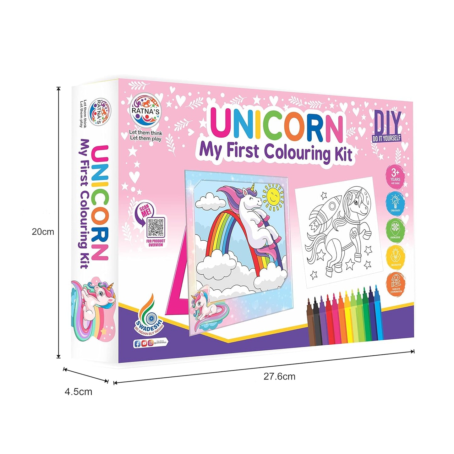 Arjoos | Unicorn My First Colouring Kit | DIY Activity Kit , 24 colouring sheets | Birthday Gifts for Kids  - Age - 3+Years