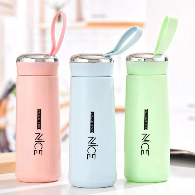 Arjoos | Nice Water Bottle BPA Free Bottle Glass inner liner with Plastic Shell Bottles For School, Gym, Home, Office 400ml - Set of 1 - MultiColour