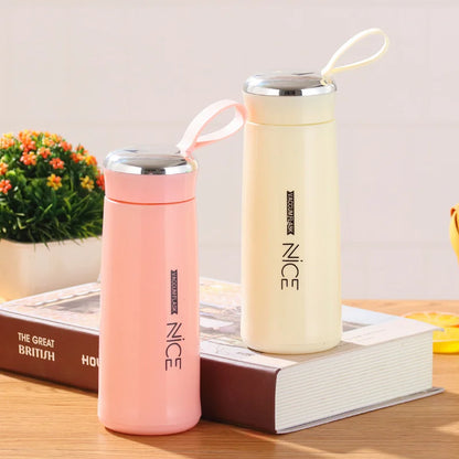 Arjoos | Nice Water Bottle BPA Free Bottle Glass inner liner with Plastic Shell Bottles For School, Gym, Home, Office 400ml - Set of 1 - MultiColour