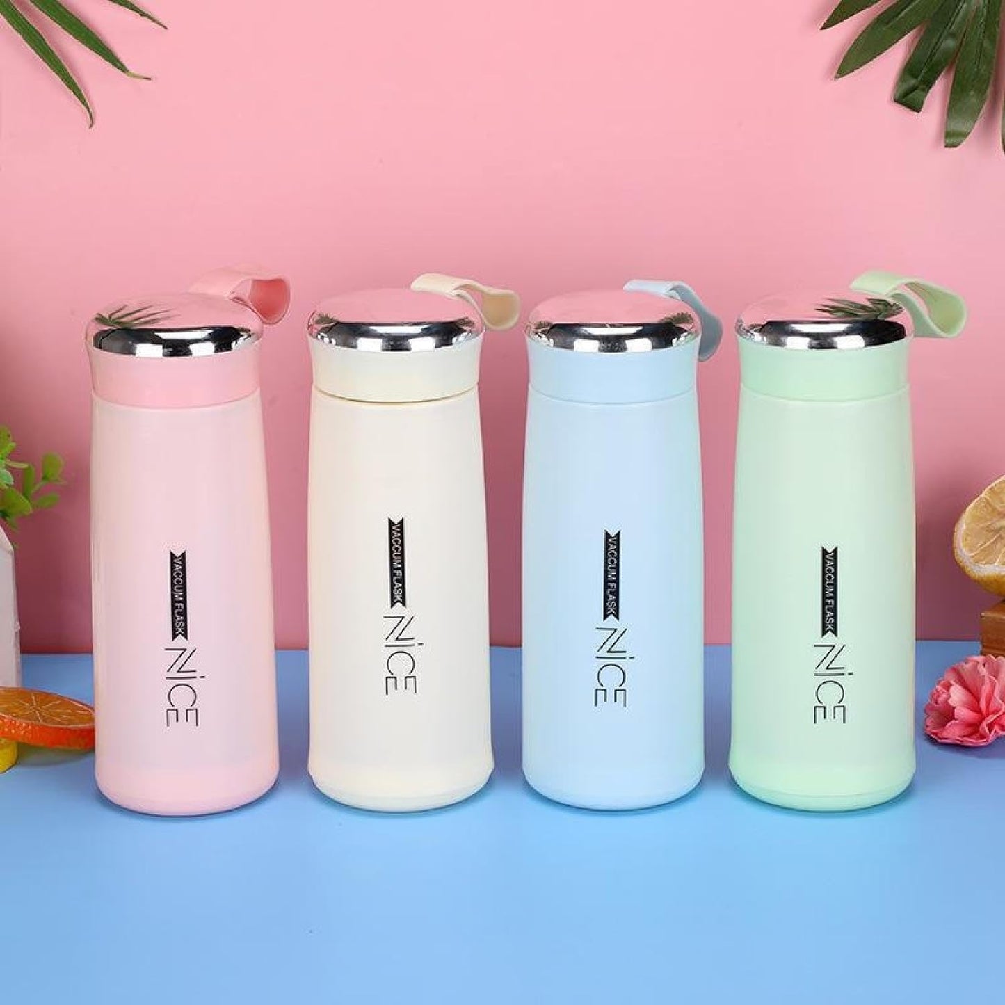 Arjoos | Nice Water Bottle BPA Free Bottle Glass inner liner with Plastic Shell Bottles For School, Gym, Home, Office 400ml - Set of 1 - MultiColour