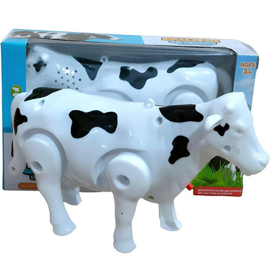 Arjoos | Walking Cow Toy for Kids – Moves Legs, Wags Tail, Makes Sounds & Lights Up | Funny Electronic Animal Toy – Multicolor | Birthday return Gifts for kids - pack of 1