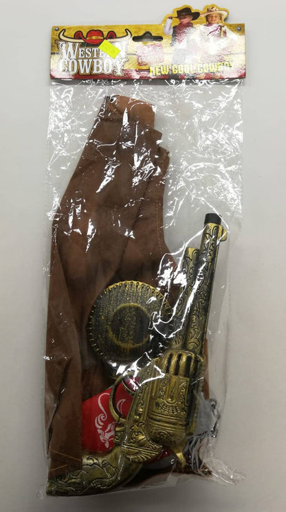 Arjoos | Western Cowboy Toy Gun Play Set | Costume Accessory Kit for Kids, Perfect for Halloween Parties, Role Play, and Wild West Adventures |  Halloween Party Supplies