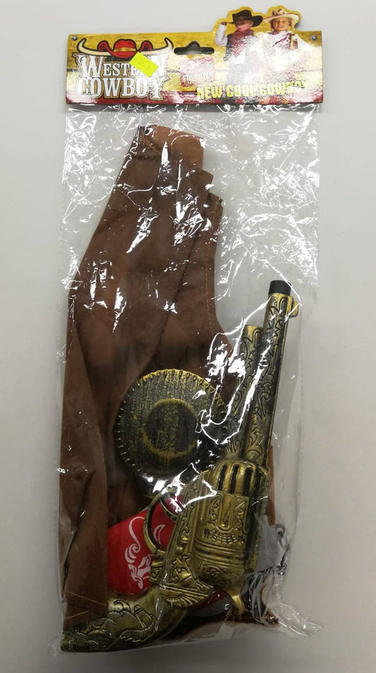 Arjoos | Western Cowboy Toy Gun Play Set | Costume Accessory Kit for Kids, Perfect for Halloween Parties, Role Play, and Wild West Adventures |  Halloween Party Supplies