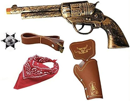 Arjoos | Western Cowboy Toy Gun Play Set | Costume Accessory Kit for Kids, Perfect for Halloween Parties, Role Play, and Wild West Adventures |  Halloween Party Supplies