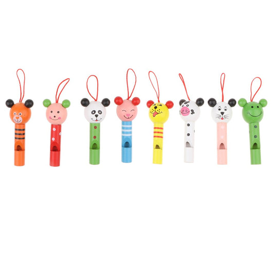 Arjoos | Wooden Cute Animal Heads Whistles | For Both Boys And Girls | Flute Trumpet Musical Instrument Sounding Toys | for Kids (3+ years) | Multi Colour variant