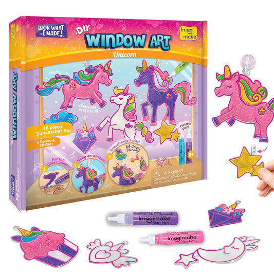 Arjoos | Window Art Unicorn - Glass Painting Kit | Art And Craft Kit For Girls , Sun Catcher Kit | Unicorn Gifts For Girls |  Birthday Gift For Girls 5+ Years