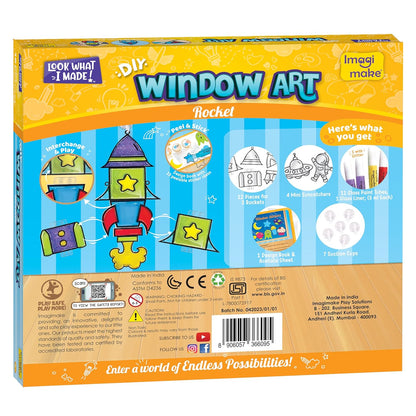 Arjoos | Window Art - Rocket - 16 Pieces Glass Painting Set | Astronaut, Rover, Space Designs - Craft Kit For Boys & Girls - Birthday Gift for Boys & Girls - ( Ages - 5+ )