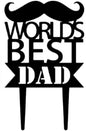 Arjoos | World's Best Dad - Cake Topper  (Black Pack of 1) | Elegant Black Design, Perfect for Birthdays & Celebrations | Party supplies Kit For  Birthday Parties .