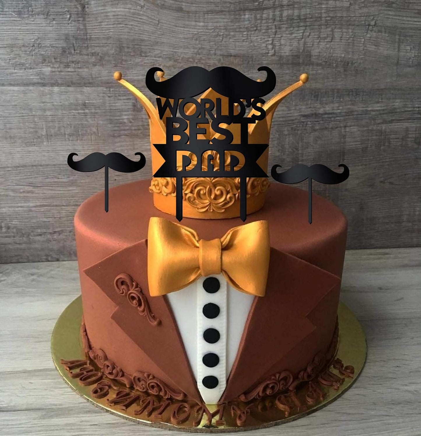Arjoos | World's Best Dad - Cake Topper  (Black Pack of 1) | Elegant Black Design, Perfect for Birthdays & Celebrations | Party supplies Kit For  Birthday Parties .