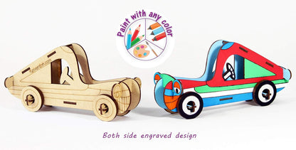 Arjoos | Funvention Car - 3D Colouring Model | DIY Desk Organizer Pen Stand  | Art, Colouring and Painting Kit for Kids | Birthday Gift For Kids - ( Ages - 4+ Years )