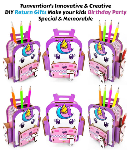 Arjoos | Funvention Unicorn DIY Pen Stand  |  School Bag Pen Stand | 3D Puzzle Art and Craft | Birthday Gift For Kids - ( Ages - 4+ Years )