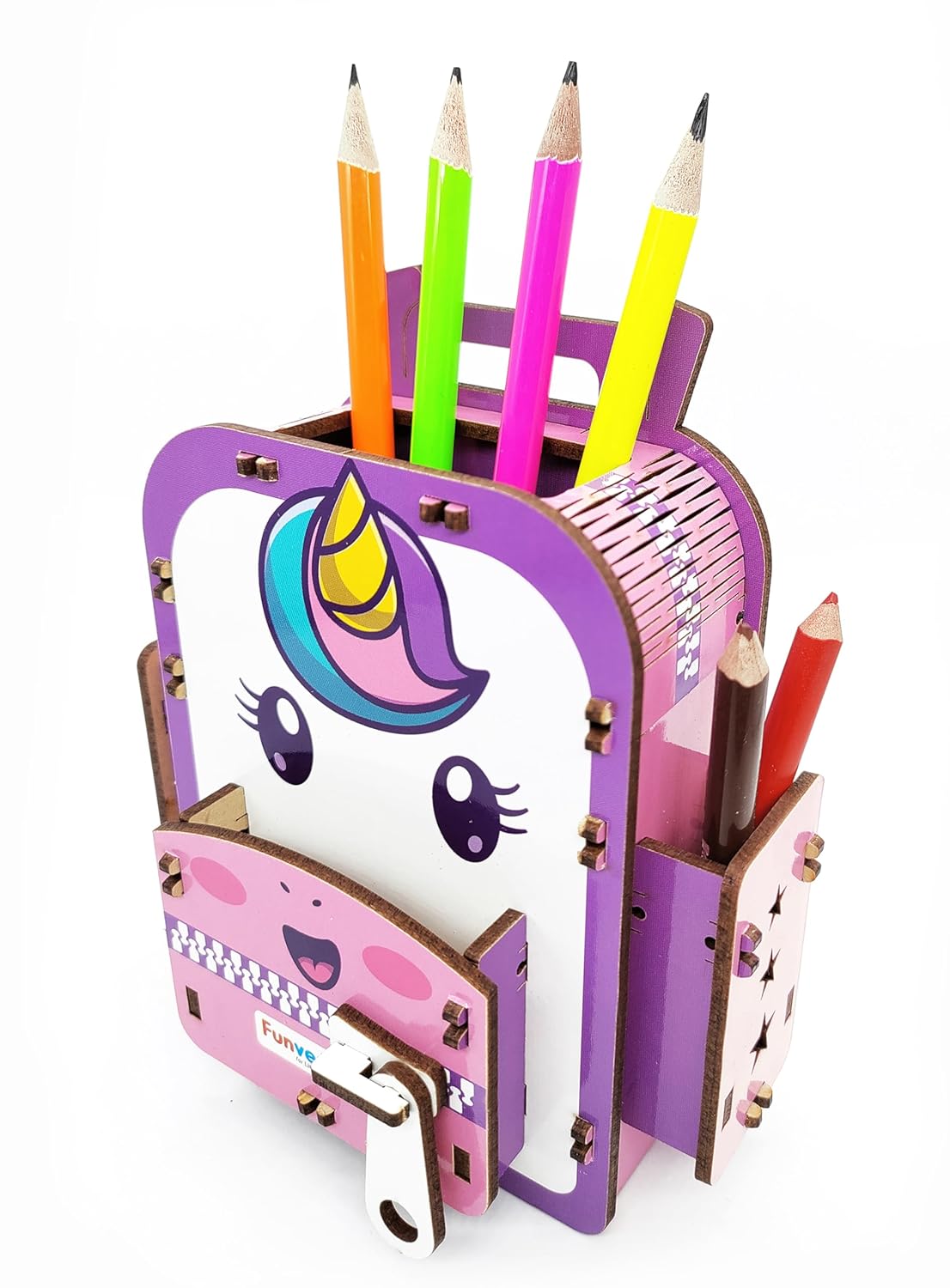 Arjoos | Funvention Unicorn DIY Pen Stand  |  School Bag Pen Stand | 3D Puzzle Art and Craft | Birthday Gift For Kids - ( Ages - 4+ Years )