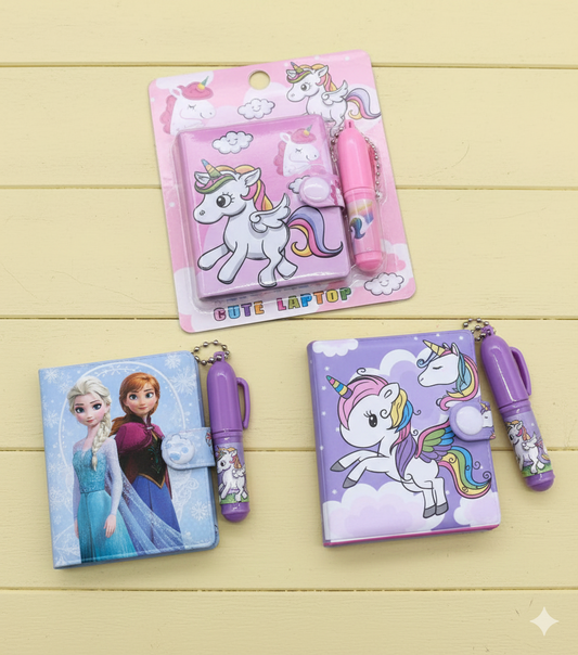 Arjoos Cartoon print Cute Mini Diary with mini ballpoint Pen