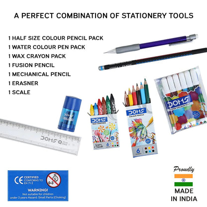 Arjoos | Doms Stationery Wow Kit | Premium Stationery Set for School, Office, & Crafting | Birthday Gifts for Kids - Pack of 1  -  ( Ages - 3+ )