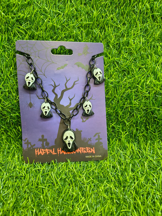 Arjoos| Halloween Ghostface Charm Necklace.