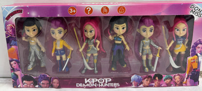 Kpop Demon Hunters Dolls/figurines, K-Pop Demon Hunters Anime-Style 6-Figure Set – Fantasy Warrior Characters Collectible Pack