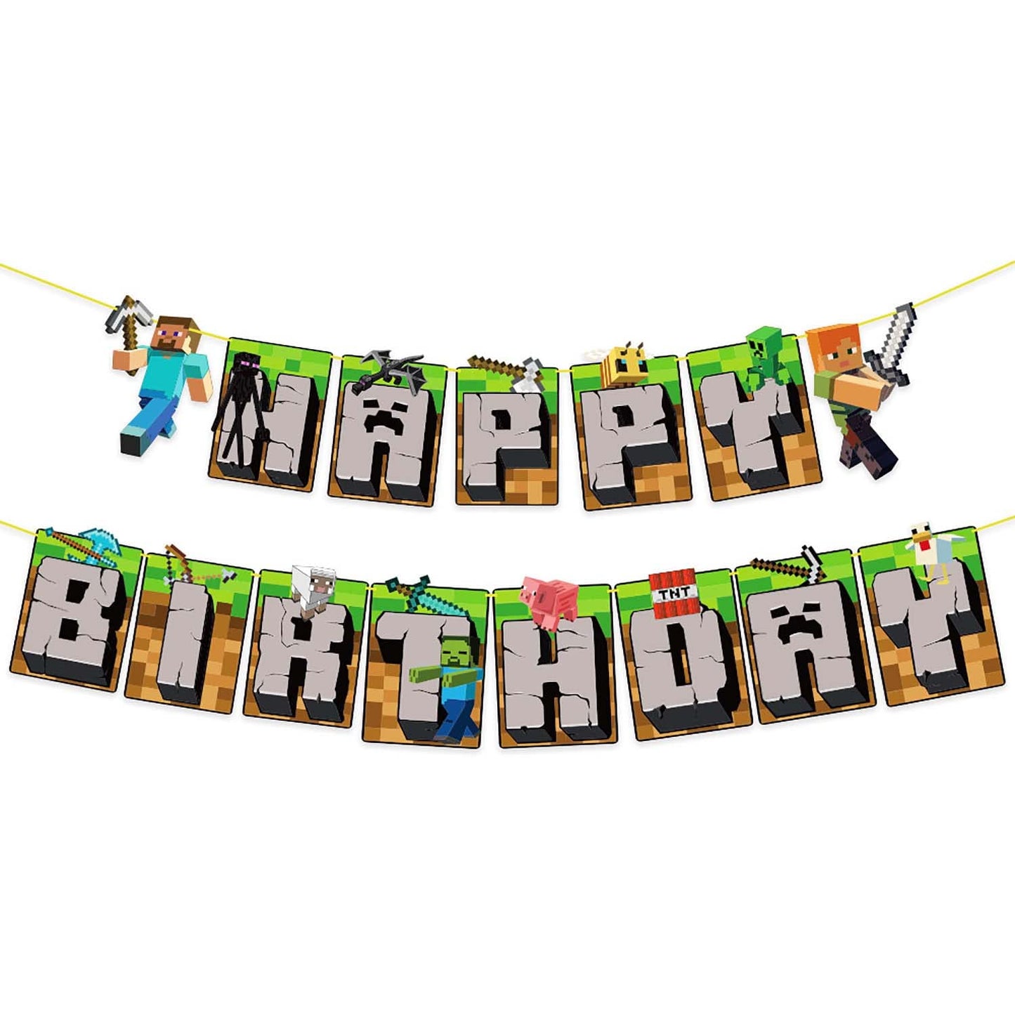 Minecraft Design Bday Minecraft Happy Birthday Sign Minecraft Pink Girls Pixel Birthday