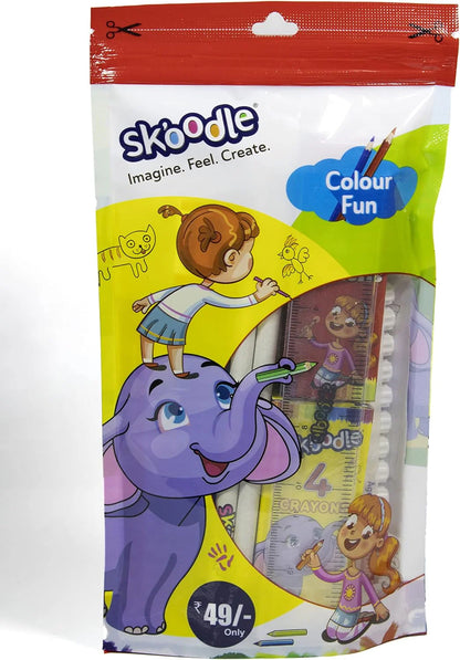 Arjoos | SKOODLE Colour Fun Stationery Kit ,- Multicolor | Birthday Gifts for Kids - Pack of 1 - ( Ages - 3+ )