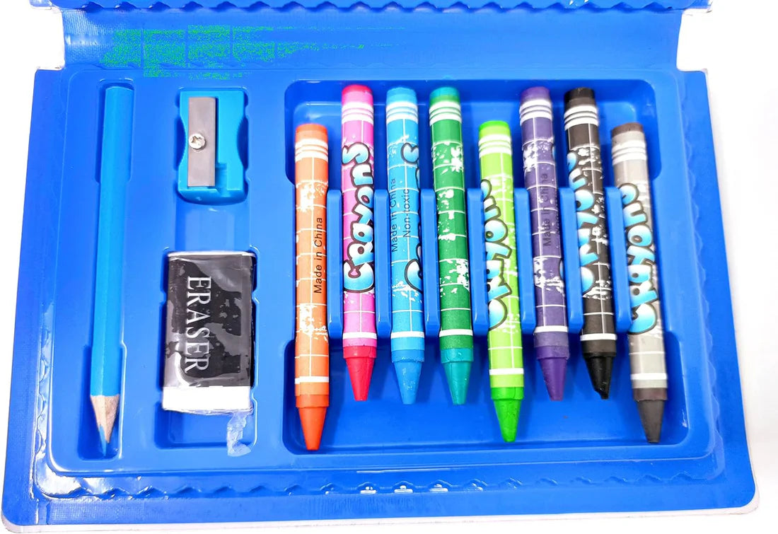 Arjoos | SKOODLE Pirate 24 Piece Art Set For kids, with a Plastic Carry Case | Birthday Gifts for Kids - Pack of 1 - ( Ages - 3+ )