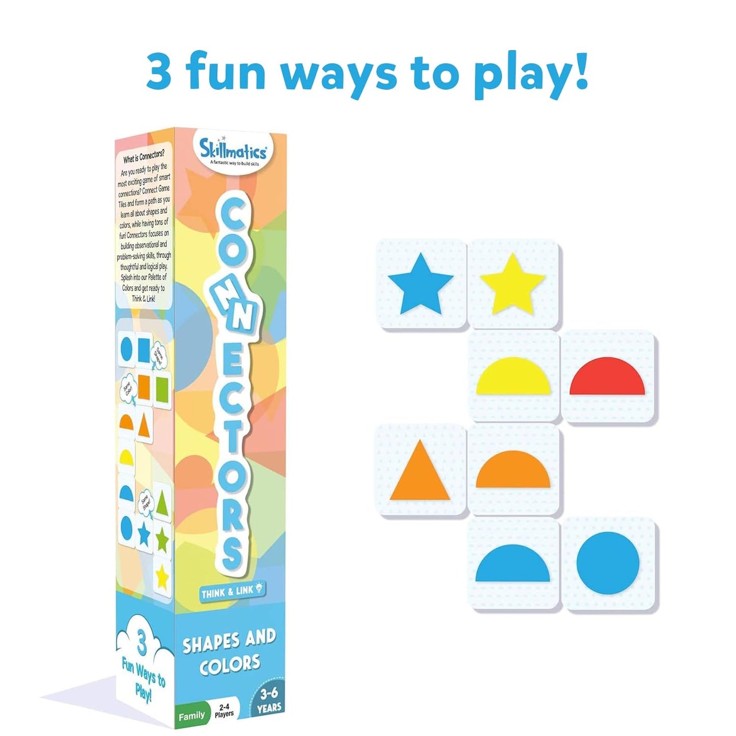 Arjoos | Skillmatics Connectors Shapes and Colors | Paper card game | Fun Learning Game of Connections | Strategy & Matching | Ages 3 to 6 .