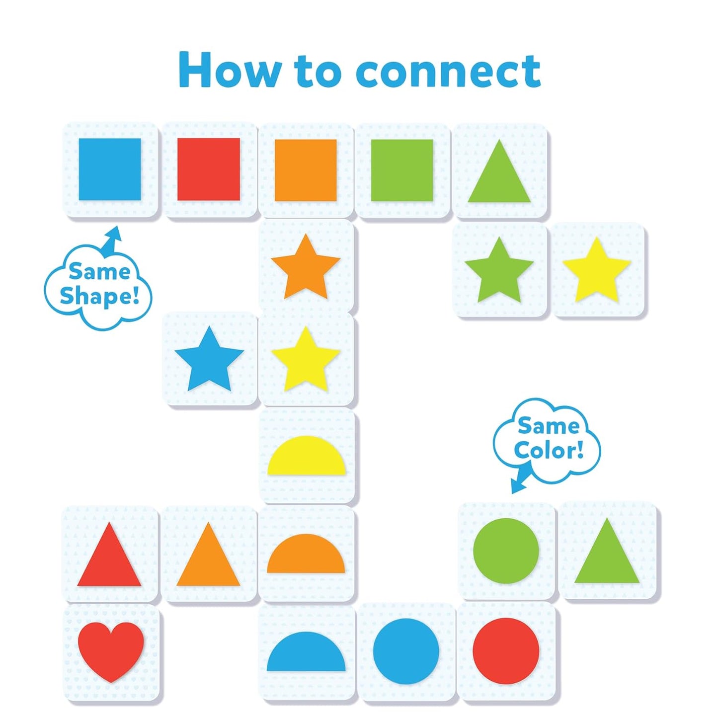 Arjoos | Skillmatics Connectors Shapes and Colors | Paper card game | Fun Learning Game of Connections | Strategy & Matching | Ages 3 to 6 .