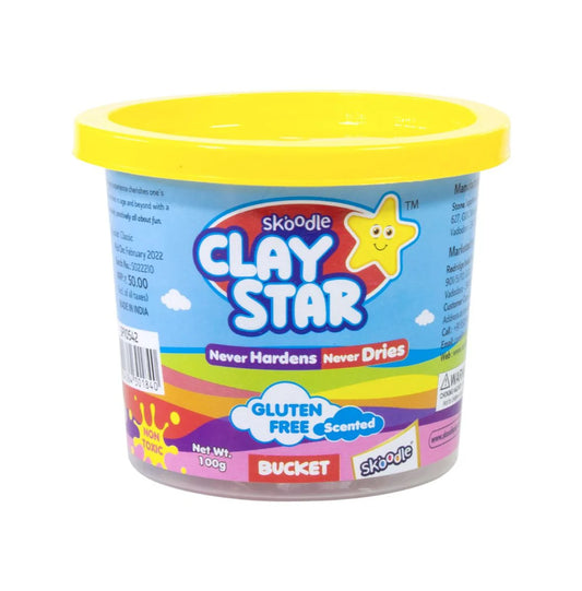 Arjoos | Skoodle Clay Star Scented Clay 100gm With Bucket | Birthday Gifts for Kids - Pack of 1  -  ( Ages - 3+ )