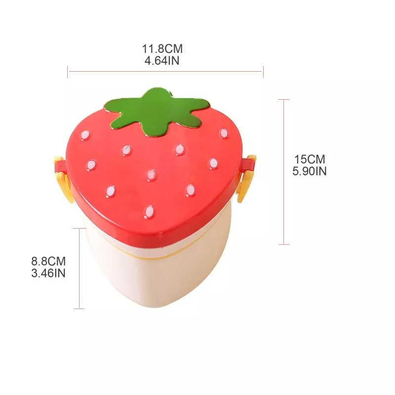 Arjoos\Strawberry Shape Lunch Box 4 Containers Lunch Box | Cute Lunch Box For Kids