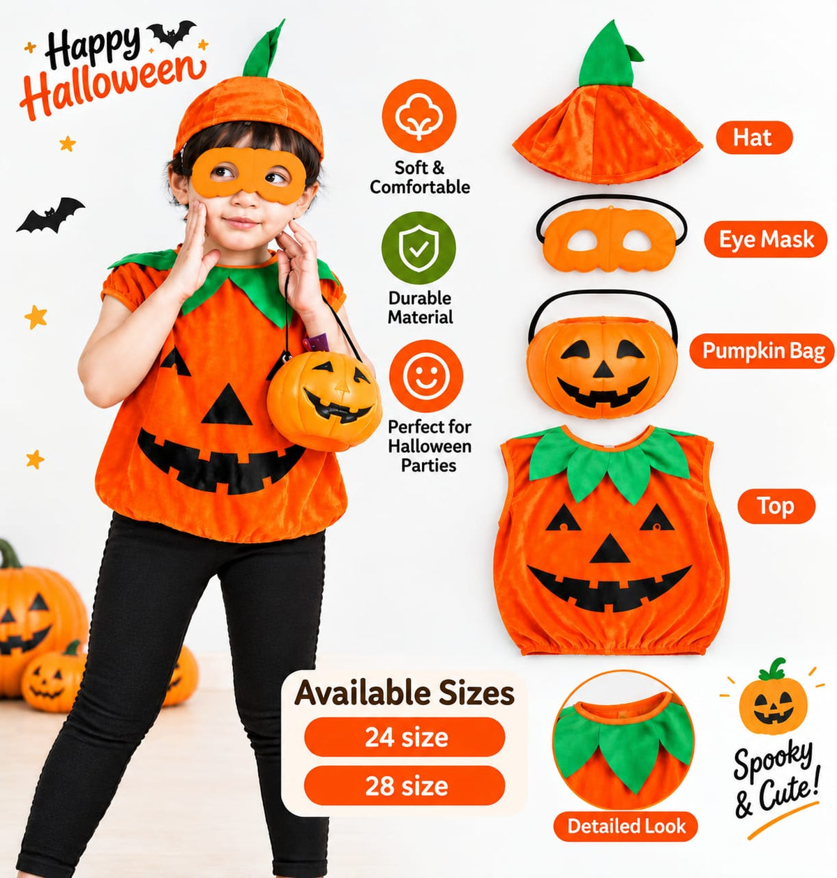 Arjoos| Kids Pumpkin Halloween Costume