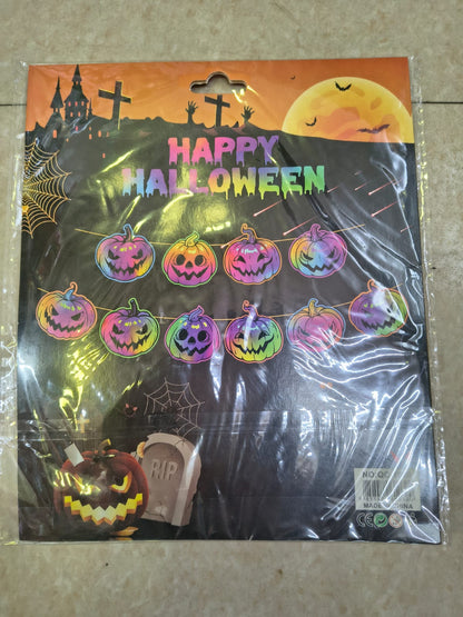Arjoos| multicolor paper pumpkin Halloween garland set