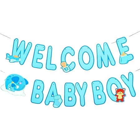Arjoos|Welcome Baby Boy Banner - Blue Its a Boy Banner for Birth Announcement, Naming Ceremonie ,Baby Shower, 1st Birthday Decoration