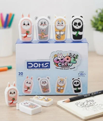 Arjoos| Cartoon Doms Cool Crew Character Shaped Erasers, Eraser Type
