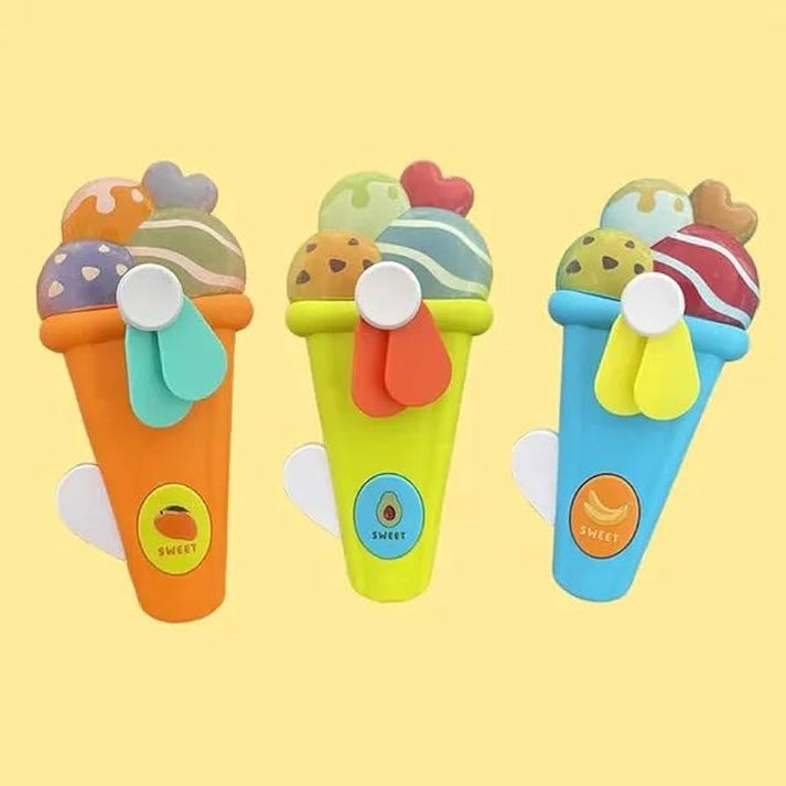 Arjoos | Kid's Hand Pressure Mini Fan Ice Cream Shape Cute Squeeze Toy ...