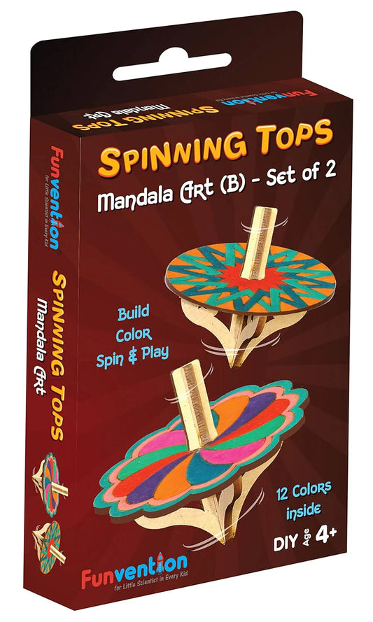 Arjoos | Mandala Art Spinning Tops | Creative Art Kit for Mindful Painting | Birthday Gifts for Kids - Pack of 1  -  ( Ages - 3+ )