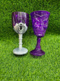 Arjoos | Purple Plastic Halloween Skull Goblet , Skull Chalice or Terror Wine Glass.