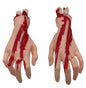 Arjoos| zombie or monster fake hands with exposed bones and fake blood -each