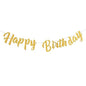 Arjoos|Gold Glitter Cursive Happy Birthday Banner –Sparkle Letter Garland for Birthday Decoration,  Hanging Banner (Pack of 1 Set)