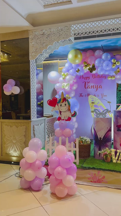 Butterfly/Unicorn/Pink theme Birthday Decoration
