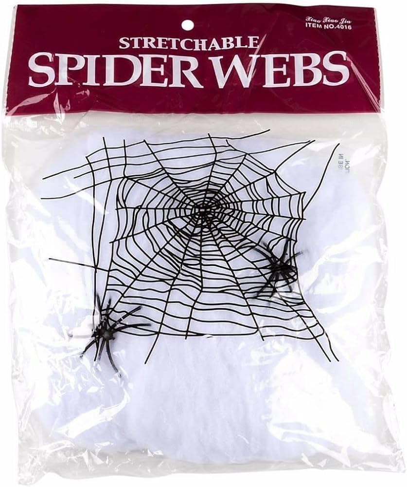 Arjoos |Halloween Stretchy Spider Web Color Cobweb Decoration with SpidersHalloween Party Supplies | Pack of 1