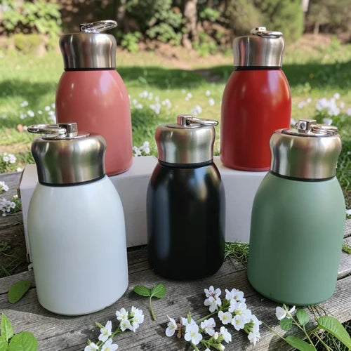 Arjoos| Mini Stainless Steel Water Bottle, multi colour 300ML Vacuum Insulated Water Bottle Leak Proof Sport Tumbler Cup Hot and Cold Water Bottle for kids
