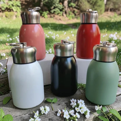 Arjoos| Mini Stainless Steel Water Bottle, multi colour 300ML Vacuum Insulated Water Bottle Leak Proof Sport Tumbler Cup Hot and Cold Water Bottle for kids