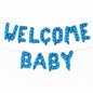 Arjoos|Welcom Baby- Welcome Baby Boy Theme Foil Balloon Banner Combo - Set Of 11Pcs, Blue